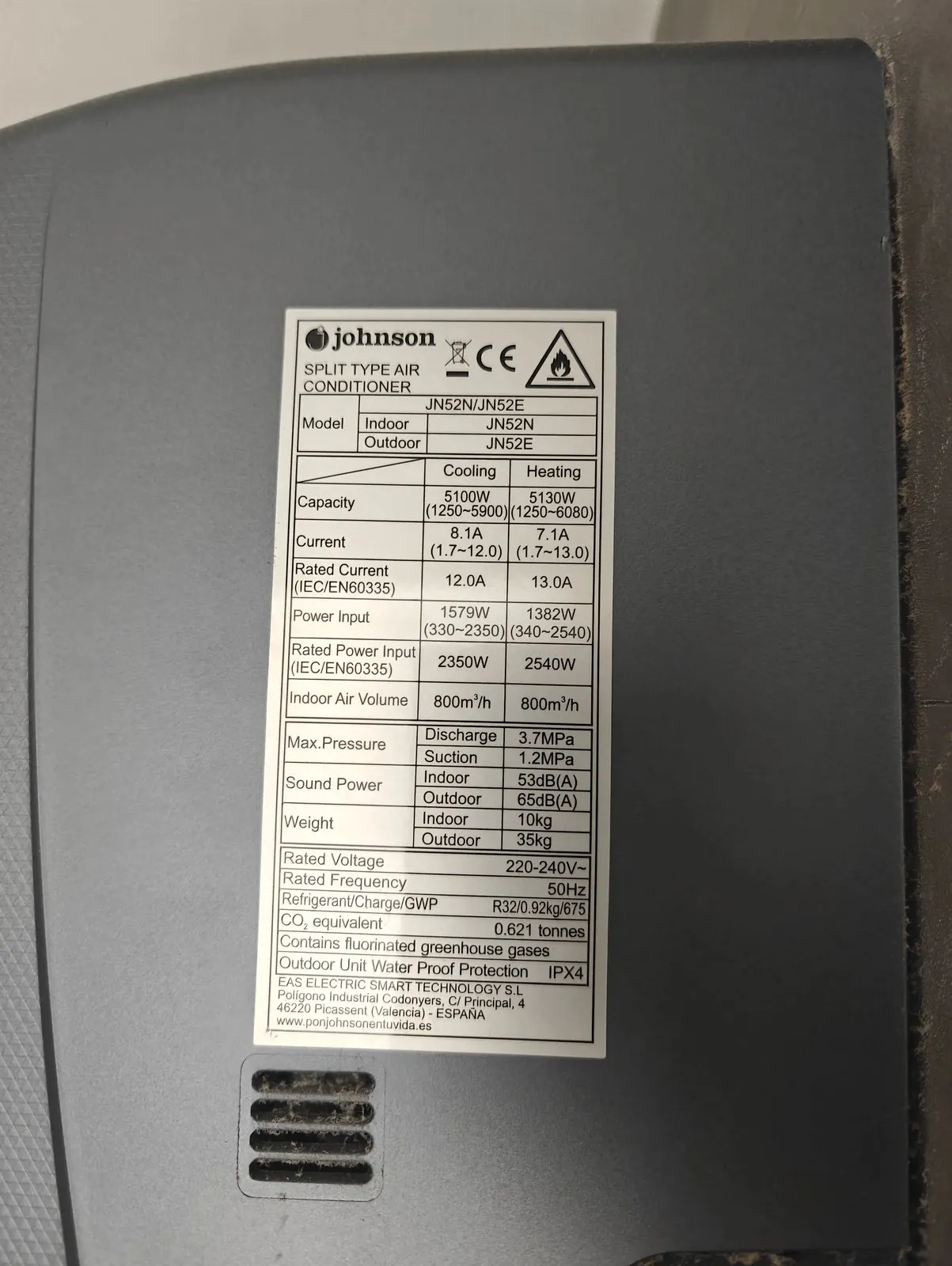 Johnson JN52N datasheet